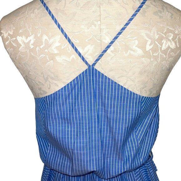 Joie Hepzibah Midi Wrap Dress Womens Size Medium Asymmetric Striped Cotton Voile - Picture 8 of 11